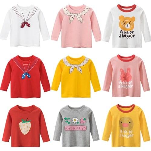 Childrens long sleeve t-shirt girls cotton t-shirts boys kids baby toddler child tops Tee cartoon clothing clothes print autumn
