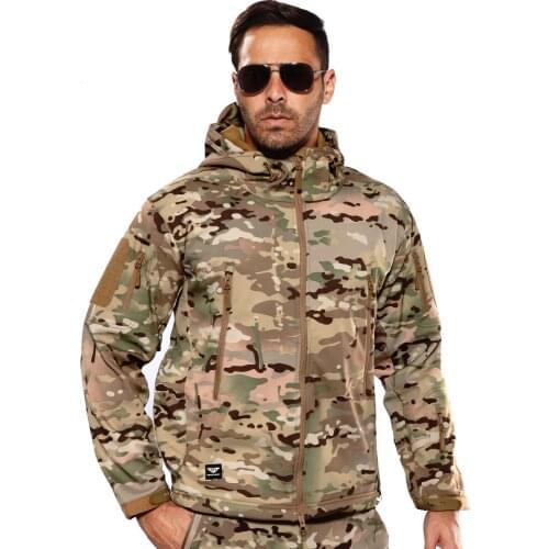 ANTARCTICA Softshell Fleece Jacket Men Tactical Hoodie Hunting Gear Military Winter Ski Warm Camouflage Multicam Windbreaker 3XL