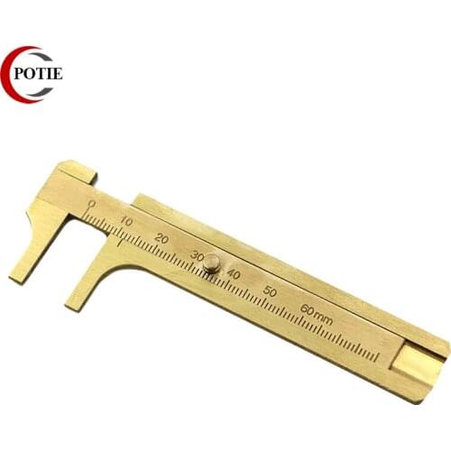 New 80mm Handy Sliding Gauge Mini Brass Caliper Portable Retro Pure Copper Vernier Dual-scale Measuring Ruler