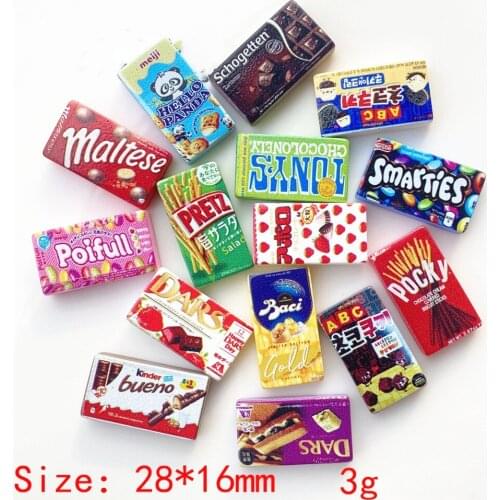 Kawaii Simulation Chocolate Candy Box Resin Flatback Cabochon Doll house Decoration DIY Scrapbooking Crafts Accessories