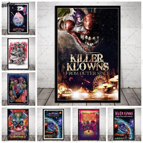 Killer Klowns from Outer Space Posters and Prints Horror Movie Wall Art Pictures Poster Canvas Painting for Home Decoration