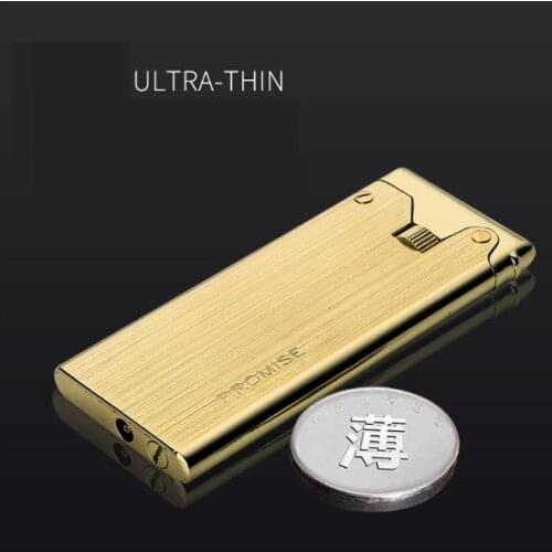 Classic ultra thin creative personality male inflatable wheel high grade gift of pure copper lighter