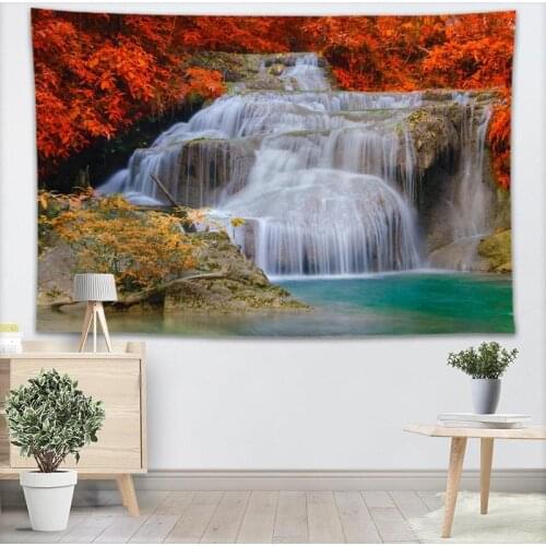 Custom Beautiful nature Waterfall Tapestry Sheets Home Decorative Tapestries Beach Towel Blanket Cloth Wall Tapestry