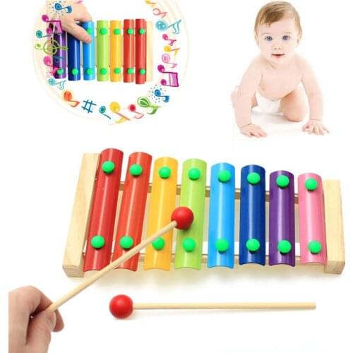 Colorful Childrens Musical Instruments Toy Wooden Frame Xylophone Baby Educational Developmental Wooden Toys Gifts GYH