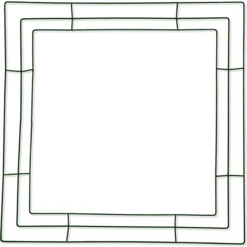 Square Metal Wreath Frame DIY Front Door Art Crafts Garland Iron Wire Hanging Ring for Christmas Wedding Holiday Home Wholesale