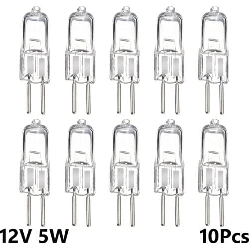5W 12V 10pcs Warm light bulbs crystal Super Bright Ultra low price Clear JC Type halogen bulb G4 indoor lighting inserted beads