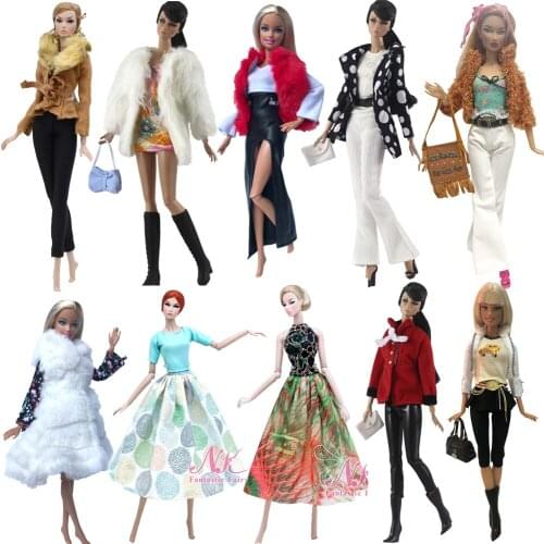 NK 2020 Newest Doll Dress Winter Coat Handmade Clothes Top Fashion Outfit Cool Shirt Beauty Suit For Barbie Doll Accessories JJ
