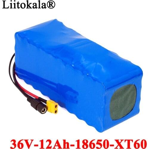 LiitoKala 36V 10Ah 500W 18650 Lithium Battery pack 10000mAh Balance car Motorcycle Electric Car Bicycle Scooter with BMS