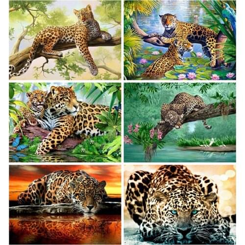 Leopard 5d diy Diamond Painting Kits full drill Animal diamond Embroidery home Decorations Mosaic needlework Handmade Gift