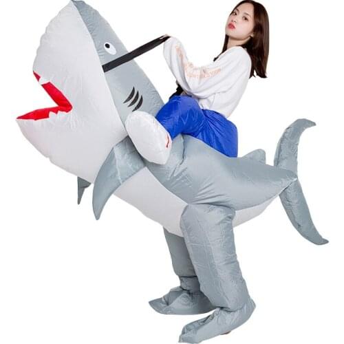 Inflatable Costume White Shark Cosplay Costume For Men Women Cartoon