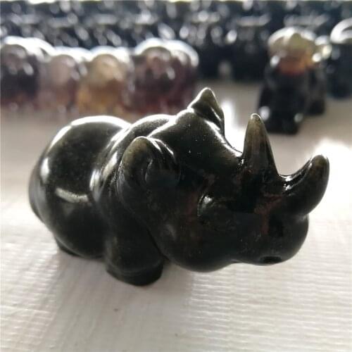 1 pc Natural minerals crystals stones black obsidian stone rhino healing home decoration