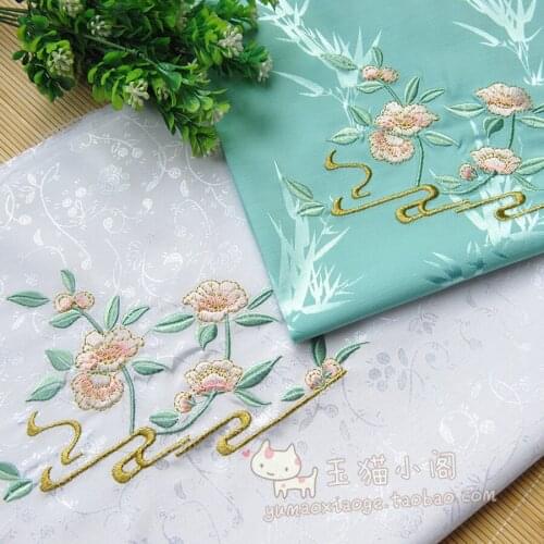 Camellia/Pear Drop Sling Song smear cutting piece custom embroidery fabric handmade fabric DIY collage