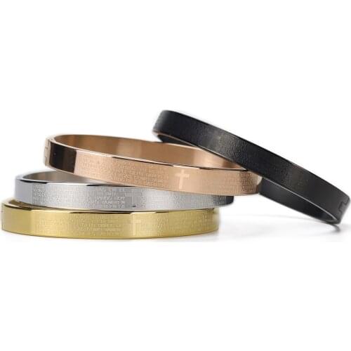 Luxury Jesus Cross Bible Men Women Lover Bracelet bangle Titanium stainless steel bracelets & bangles for men women jewelry