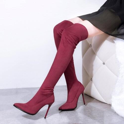 Winter Boots Women Extreme High Heels Sexy Shoes Stiletto Overknee Boots Heels Ladies Shoes Over Knee Boots Womens Buty Damskie