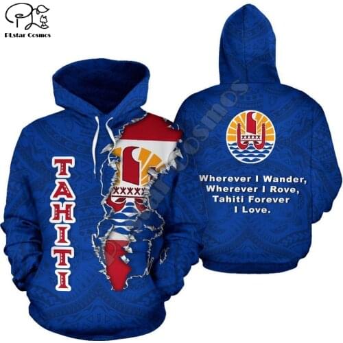 NewFashion French Polynesia Art Tahiti Country Flag Tribal Culture Retro Tracksuit 3DPrint Men/Women Autumn Colorful Hoodies B10