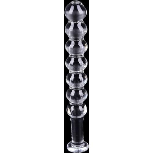 15x2.2cm Glass Dildo Artificial Penis Dick Vibrator Crystal Anal Bead Butt Plug Prostate Massage Masturbate Sex Toy