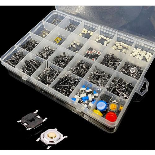 460PCS 3*4*2.5/4.3/5 6*6*5/7/8/9/10 Tactile Push Button Switch kit apply for home appliances remote toy Micro switch mixed