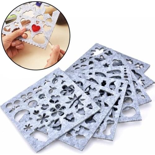 MIUSIE 5/7 Pcs Needle Felting DIY Craft Stencil Applique Needle Felt Template Handmade Embroidery Pattern Sewing Accessories