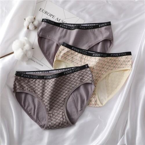 FINETOO Womens Cotton Panties Ladies Underwear Breathable Lingerie Sexy Leak Proof Menstrual Comfort Female Briefs M-3XL