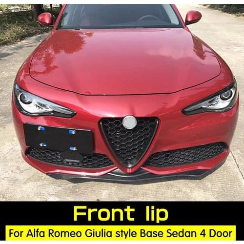 Carbon Fiber Front Bumper Lip for Alfa Romeo Giulia Quadrifoglio Base Sedan 4-Door 2015 - 2018 Chin Protector Apron Splitters
