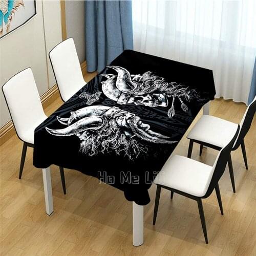 Viking Vs Skull Design Tablecloth Picnic Bbq Kitchen Dining Decor