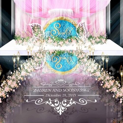 Custom Wedding Floor Name And Date Vinyl Floor Sticker Personalized Wedding Welcome Chalkboard Sign Decal wall Decor Stickers