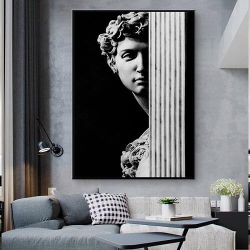 Vintage David Sculpture Posters Black and White Canvas Painting Nordic Decor Wall Paintings Modern Wall Pictures for Living Room