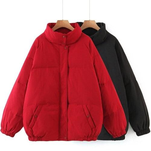 High Quality Oxford Fabric Windproof Warm Padded Coat Women Winter Oversize Thicken Down Cotton Jacket Red Black Parkas KW469