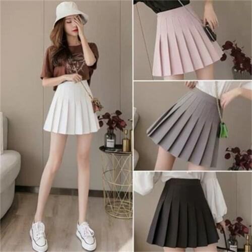 Women Fashion Summer High Waist Pleated Skirt Wind Cosplay Skirt Female Mini Skirts Short Under It Sweet Girls DanceSkirt