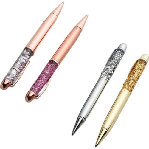 Funny Metal Ballpoint Pen Quicksand Sequin Signature Pen Business Office Pen Ballpen School Office Supplies Stationery Student