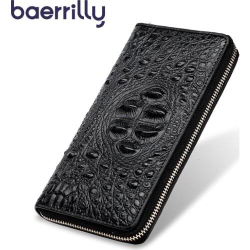 RFID Crocodile Grain Women Wallet Coin Purse Girl Wallet Female Genuine Leather Card Holder Female Clutch Bag Purses And Handbag