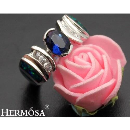 Hermosa Stone Jewelry Mystic Fire Australian Opal Women Rings Ring Size 7 DF70 Grace Lady Christmas Gift