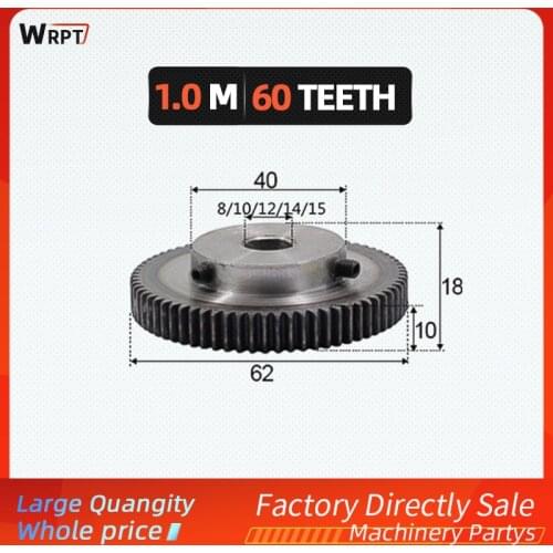 1Pcs 1 Mold 60 Teeth 45 # steel pinion and rack straight gear 8/10/11/12/15 mm hole process cnc machine