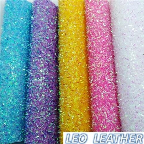 1 YARD Synthetic Leather, FLUO Chunky Glitter Leather Fabric For DIY Accessories P549