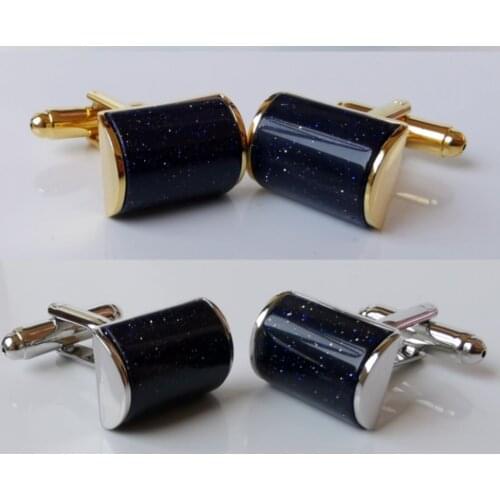 10pairs/lot Blue Sky Star Stone Cufflinks Arch Shape Business Style Cuff Links Mens Jewelry Accessory Wholesale