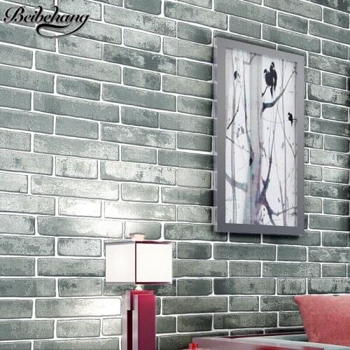 Beibehang 3D retro Chinese antique brick pattern nonwoven wallpaper living room background wallpaper clothing store restaurant
