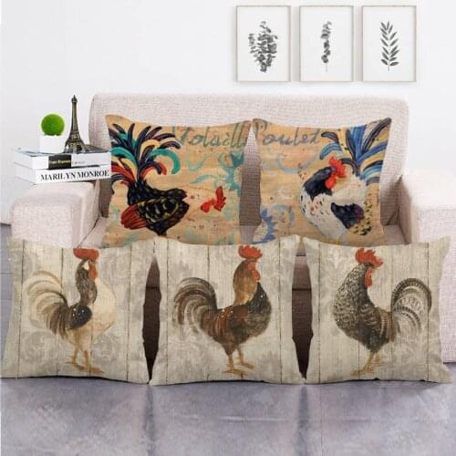 45cm*45cm A proud cock animals design linen/cotton throw pillow covers couch cushion cover home decor pillow
