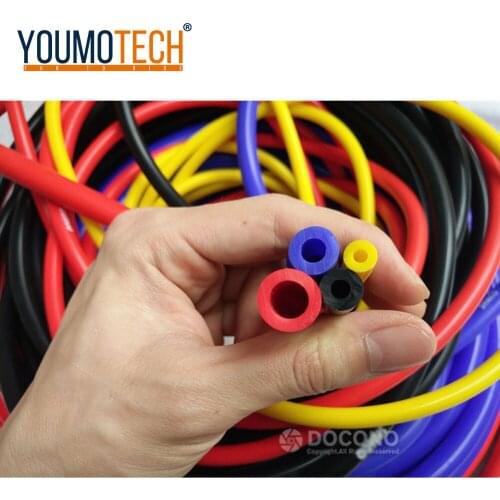 5M Bule Black Red Yellow 3mm/4mm/6mm/8mm Auto Car Vacuum Silicone Hose Racing Line Pipe Tube Car-styling
