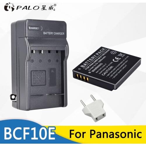 Battery + Charger for Panasonic Lumix Camera CGA-S/106B CGA-S/106C CGA-S/106D S009 DE-A59B DE-A60B DMW-BCF10E DMW BCF10E DMC-F2