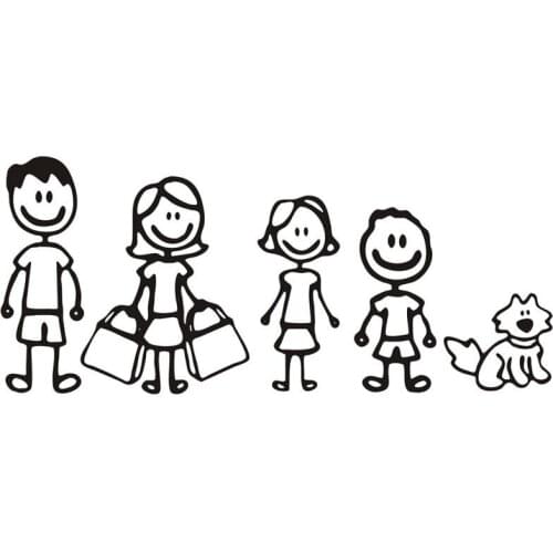 Car styling Custom Family Member Dad Mom Daughter Son And Pet Dog Viny Decal Car Stick Figure DIY Adhesive Window Car Sticke