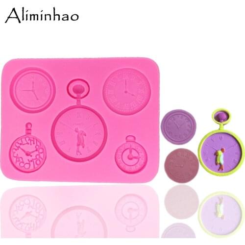 B1317 Clock watch Fondant Cake Decorating Tools Cake Border Silicone Molds Gumpaste Chocolate Candy Clay Moulds
