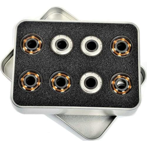 White Ceramic Six Ball Bearing Roller Skates Roller Skates Skateboard Bearings 16 Skateboard Bearings Street Brushing Skateboard