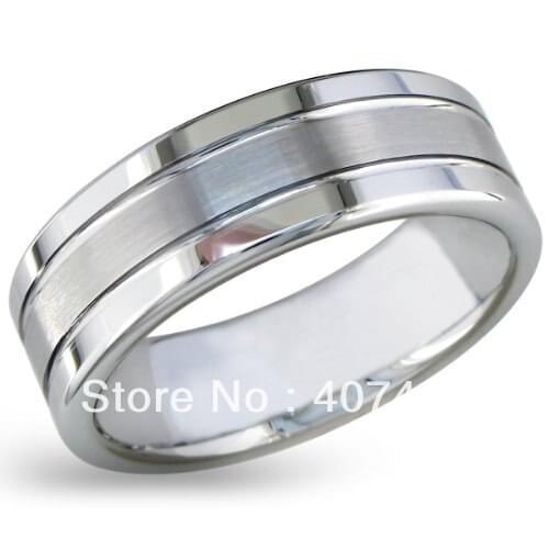 Free Shipping USA Hot Selling E&C JEWELRY Unique 8mm Engraved Tungsten Wedding Band Ring with Brush Finish Available Sizes 7-12