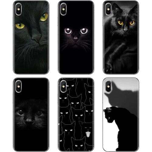 Soft Bag Case Black Cat Staring Eyes Animals For Samsung Galaxy A10 A30 A40 A50 A60 A70 a12 a31 a41 a51 a71 a20e a21s M30