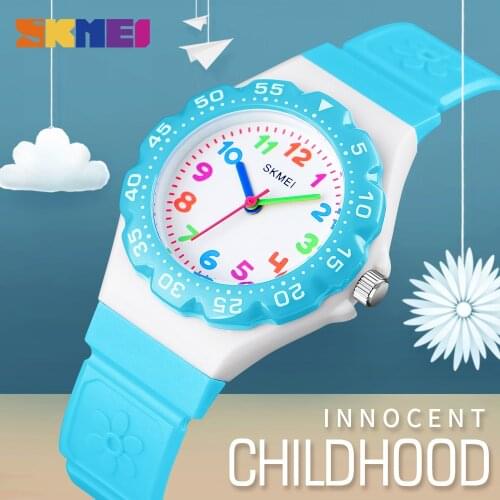 SKMEI Kids Watches Outdoor Sports Wristwtatch Boys Girls Waterproof PU Wristband Quartz Children Watches reloj relogio infantil