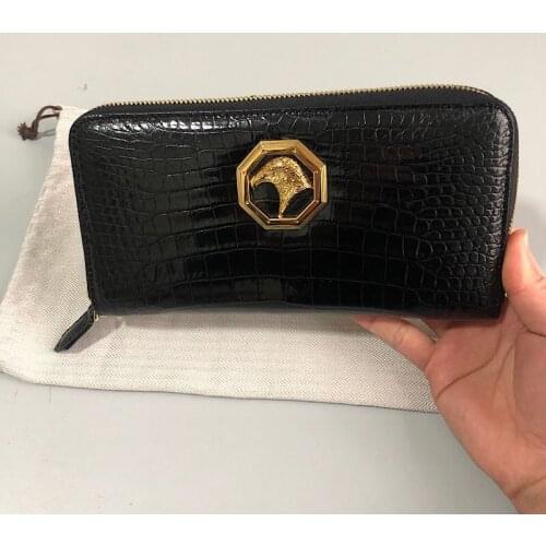 Authentic Real Crocodile Belly Skin Businessmen Long Luxury Wallet Clutch Purse Genuine Alligator Leather Male Card Holders