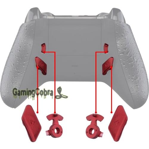 Scarlet Red Soft Touch Grip Fix Parts Back Buttons K1 K2 Paddles for X-box One S X Controller LOFTY Remap & Trigger Stop Kit