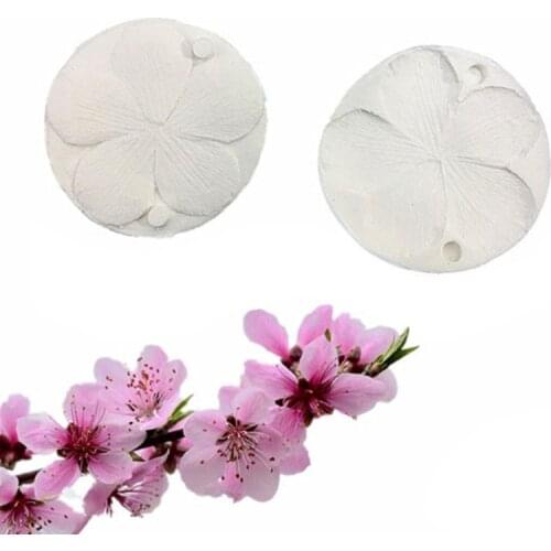 Peach Blossom Petals Moulds Fondant Cakes Decor Tools Silicone Molds Sugarcrafts Chocolate Baking Tools For Cakes Gumpaste Form