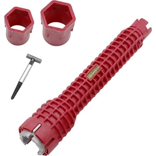Faucet and Sink Installer Tool 8-In-1 Multifunctional Faucet Wrench Water Pipe Spanner Tackle for Plumbing Toilet Bowl Sink