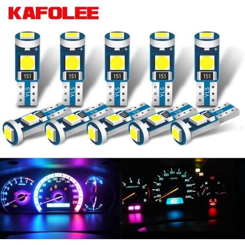 KAFOLEE 7 Colors T5 LED Bulb Dashboard Dash Lights 3030 SMD Wedge Base Car Truck Instrument Indicator Air Conditioning AC Lamp
